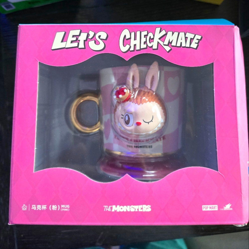 The Monsters Let's Checkmate Mug with Labubu